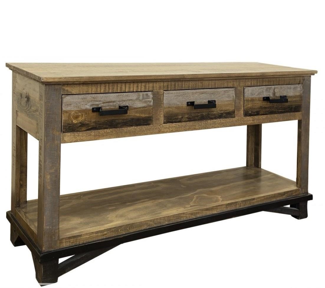 Rustic table with deals drawers